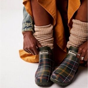 BARBOUR Wilton Wellingtons Short rubber rain boots Tartan